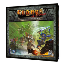Cargar imagen en el visor de la galería, Caja del juego de mesa Clank! En el espacio. Portada con el título en la parte superior. En la parte central hay un dibujo con los 4 personajes luchando contra unos robots dentro de una nave espacial.