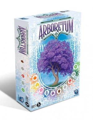 Portada de la caja del juego de mesa Arboretum de GenX Games.