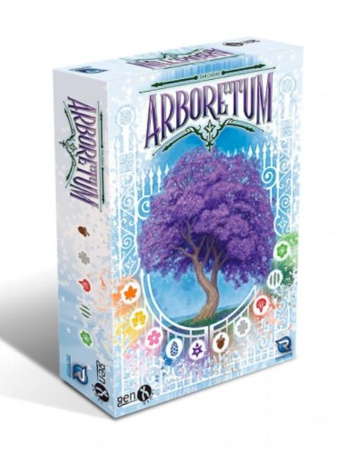 Portada de la caja del juego de mesa Arboretum de GenX Games.