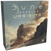 Cargar imagen en el visor de la galería, Portada del juego de mesa Dune Imperium: Uprising, donde vemos un gusano de arena gigante en el desierto.

